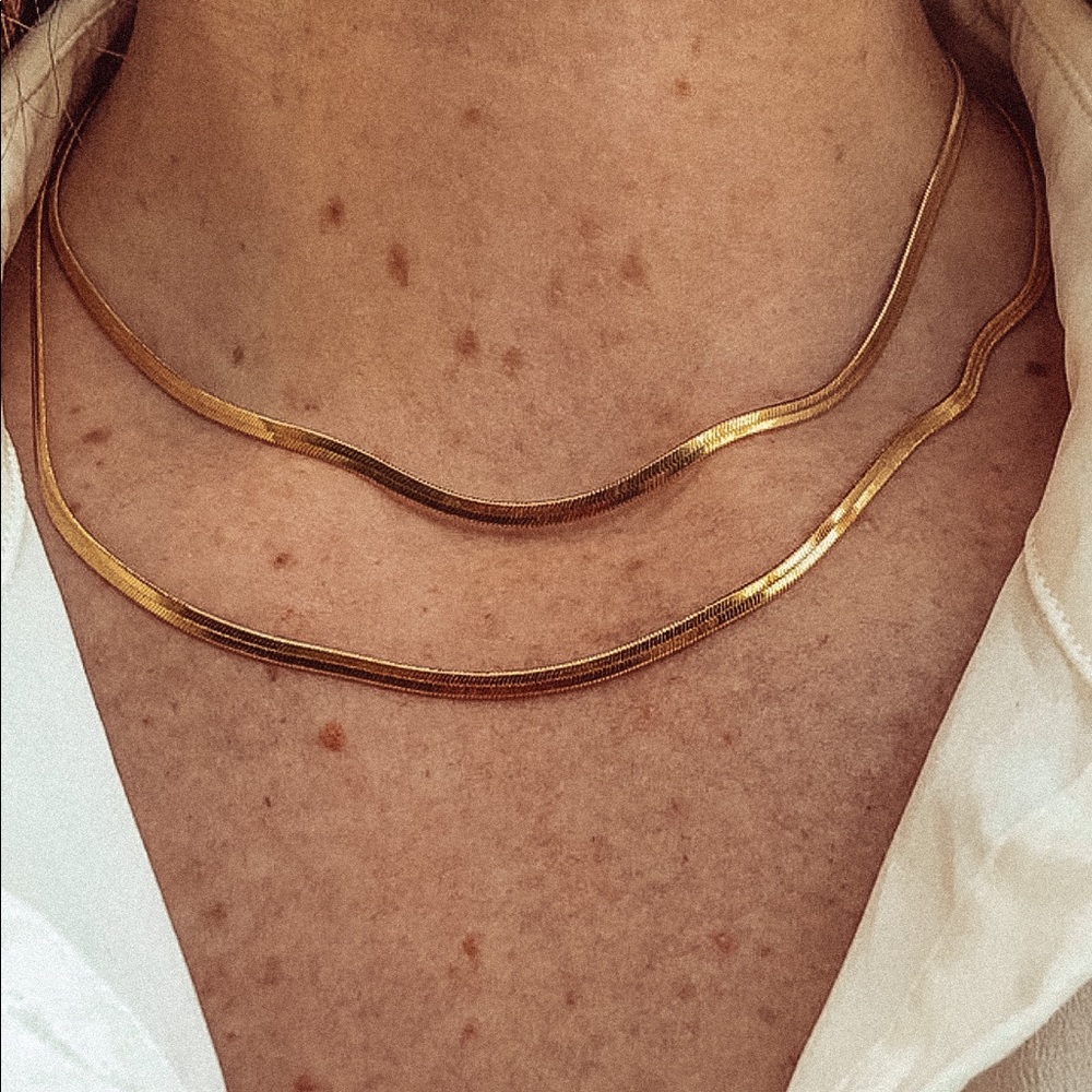 Gold Herringbone Necklace